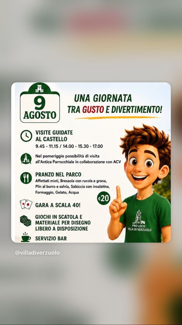 Locandina Una Giornata tra Gusto e Divertimento - Pro Loco Villa di Verzuolo