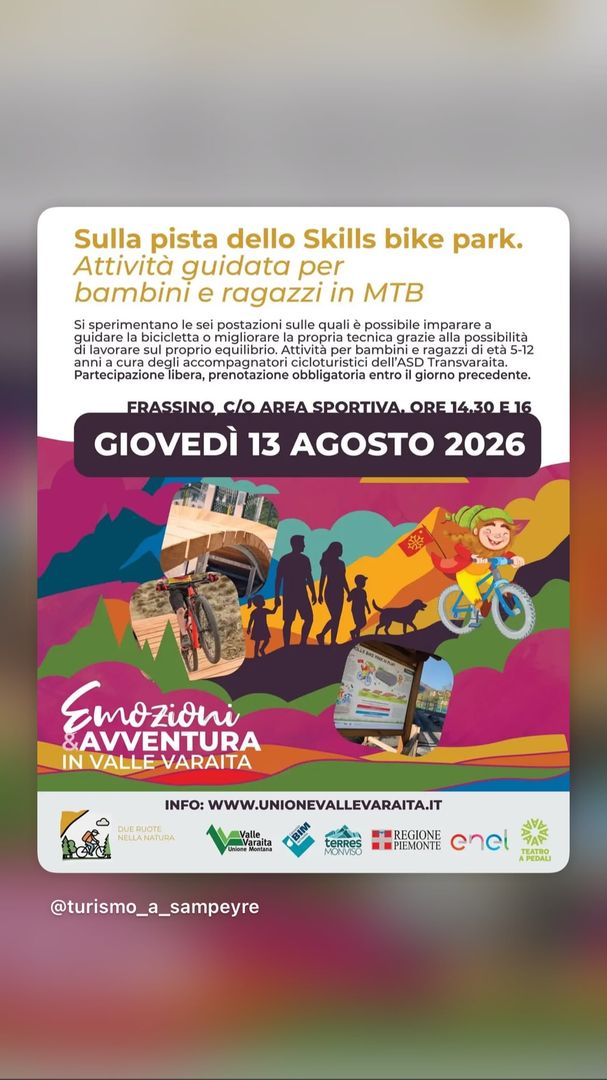 Locandina Sulla pista dello Skills bike park - Attività guidata per bambini e ragazzi in MTB