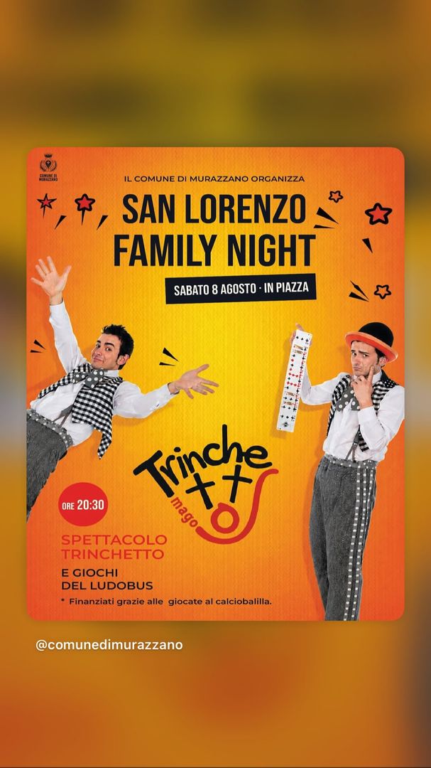 Locandina San Lorenzo Family Night - Comune di Murazzano