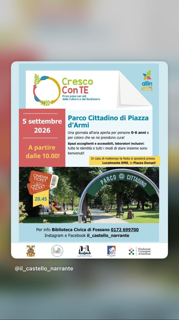Locandina Cresco Con TE - Biblioteca Civica di Fossano