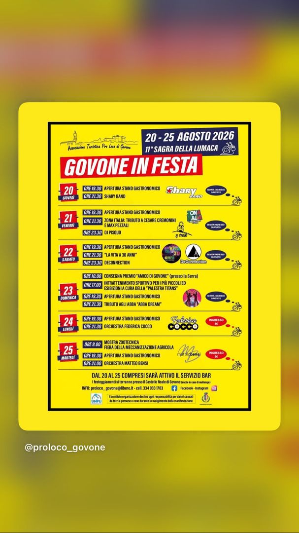 Locandina Govone in Festa - 11° Sagra della Lumaca