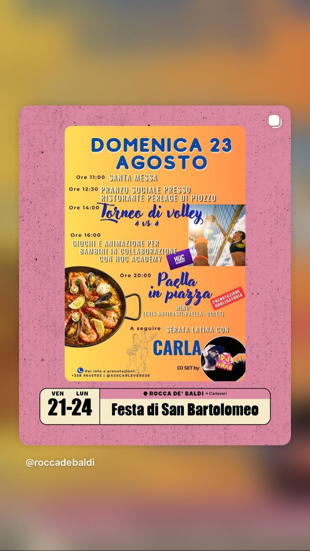 Locandina Festa di San Bartolomeo