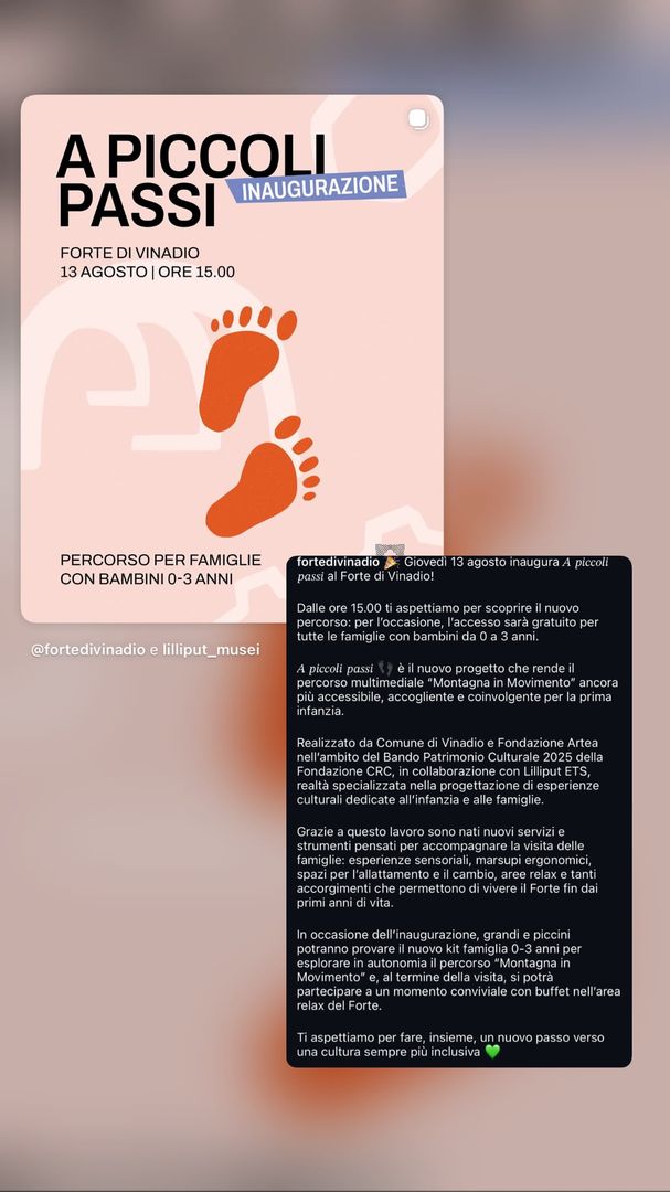 Locandina A Piccoli Passi - Inaugurazione - Forte di Vinadio