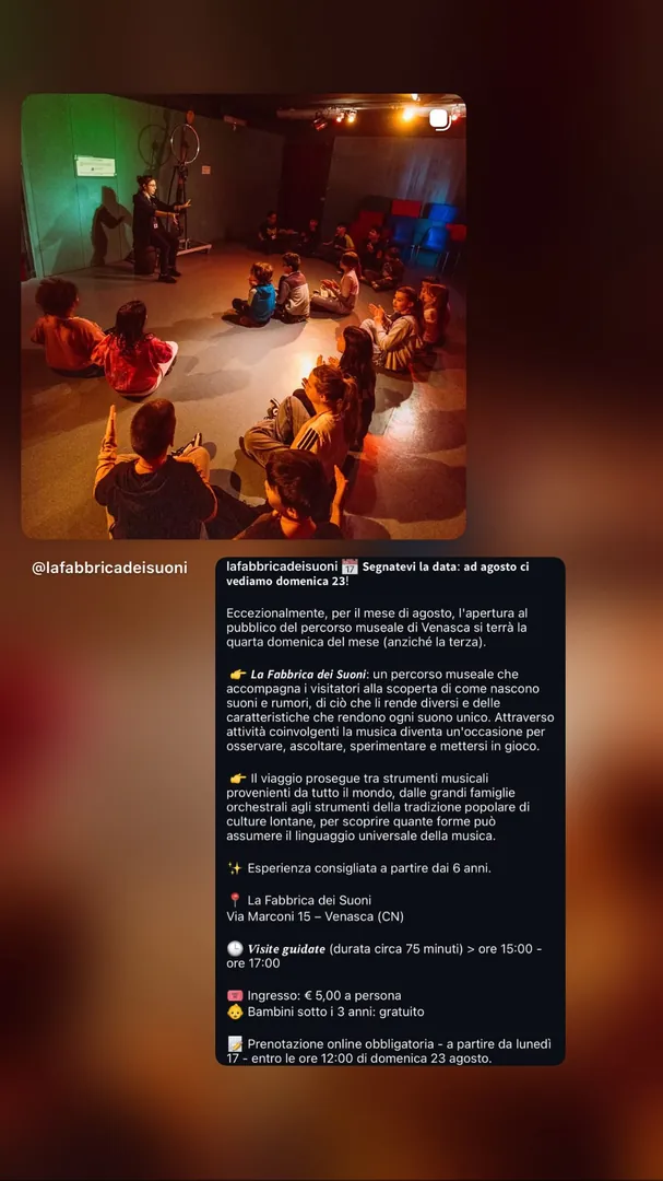 Locandina Visita guidata - La Fabbrica dei Suoni