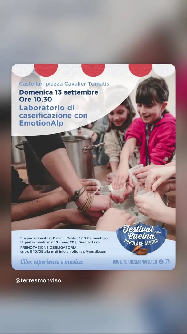 Locandina Laboratorio di caseificazione con EmotionAlp
