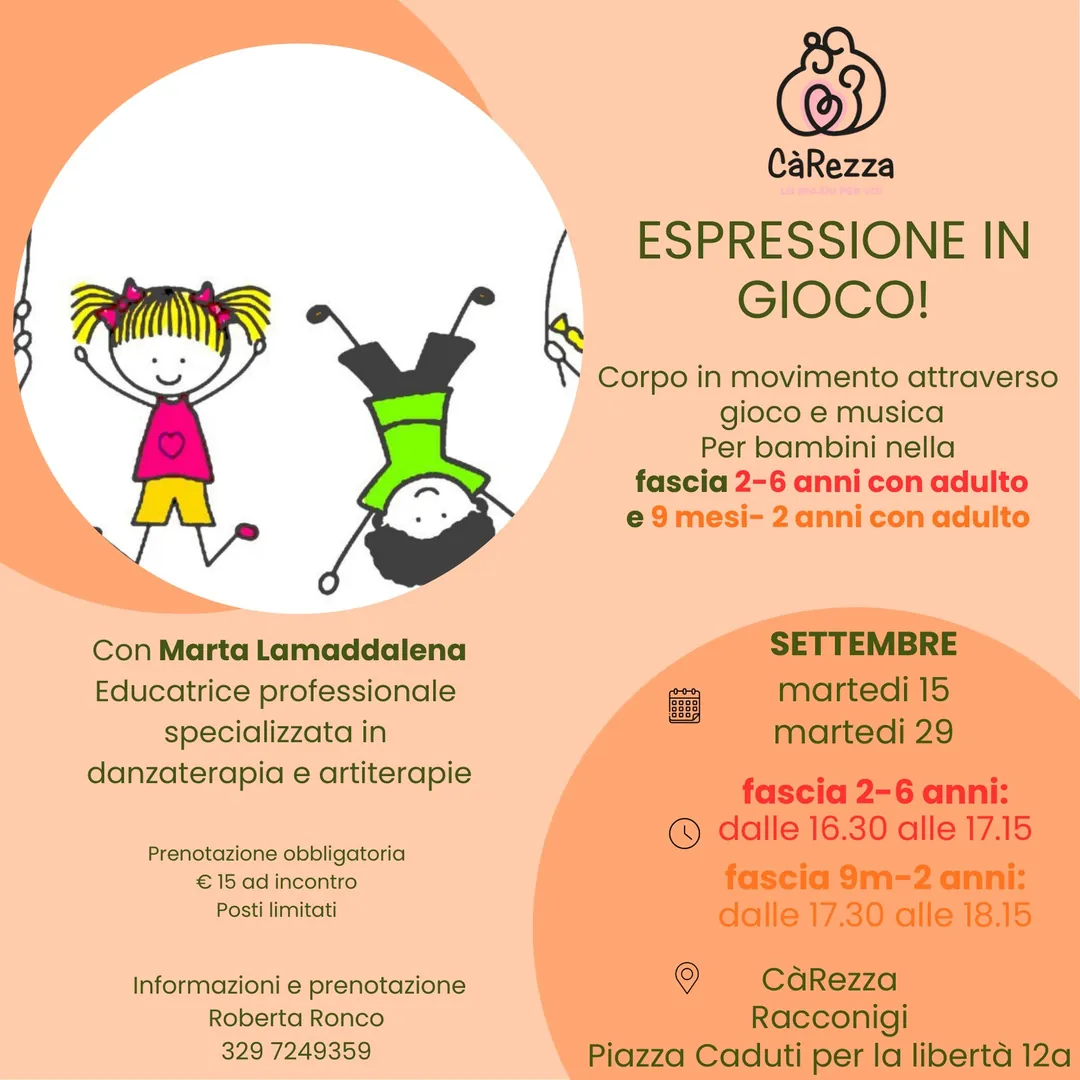 Locandina Espressione in Gioco! fascia 2-6 anni - CàRezza